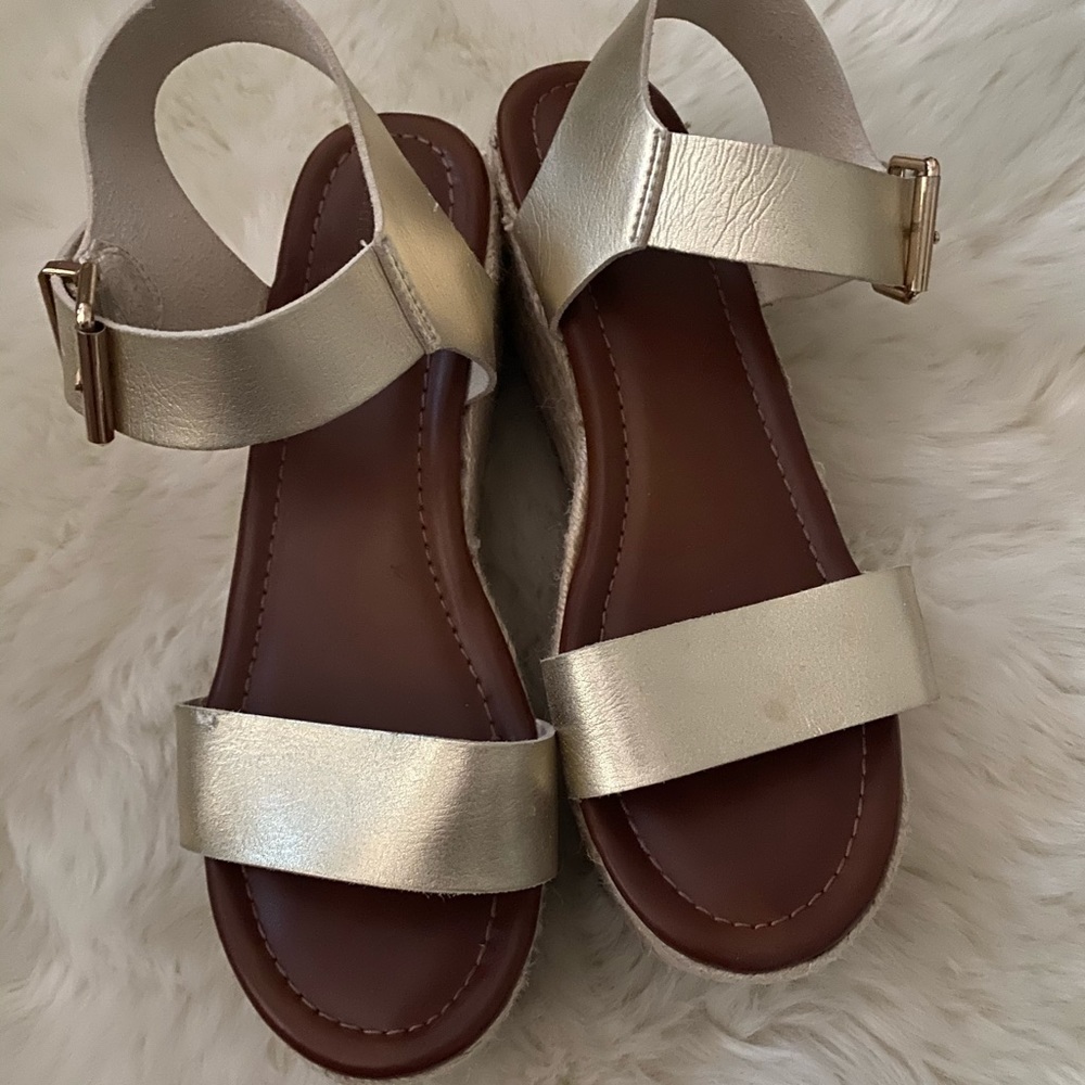 Gold platform sandals